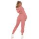 Trening dama cargo, roz prafuit, cu gluga si buzunare aplicate, Kasandra 5 - jojofashion.ro