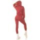 Trening dama casual, bumbac maro light, cu gluga, Abbey Trening dama casual, bumbac maro light, cu gluga, Abbey 3 - jojofashion.ro