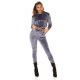 Trening dama casual catifea gri cu gluga Aleksis Trening dama casual catifea gri cu gluga Aleksis 2 - jojofashion.ro