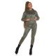 Trening dama casual, catifea, kaki, cu gluga Skya Trening dama casual, catifea, kaki, cu gluga Skya 2 - jojofashion.ro