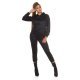 Trening dama casual, catifea, negru, cu gluga Skya 4 - jojofashion.ro