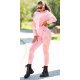Trening dama casual, catifea, roz pal, cu gluga Anthos Trening dama casual, catifea, roz pal, cu gluga Anthos 2 - jojofashion.ro