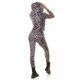 Trening dama casual, gri, leopard print, mulat, cu gluga Kimberly 3 - jojofashion.ro