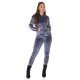 Trening dama catifea gri cu gluga Firuze Trening dama catifea gri cu gluga Firuze 2 - jojofashion.ro