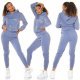 Trening dama, cu gluga si maneci lungi, bleu Hayko Trening dama, cu gluga si maneci lungi, bleu Hayko 5 - jojofashion.ro