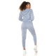 Trening dama, gri, cu gluga si maneci lungi Hayko Trening dama, gri, cu gluga si maneci lungi Hayko 3 - jojofashion.ro