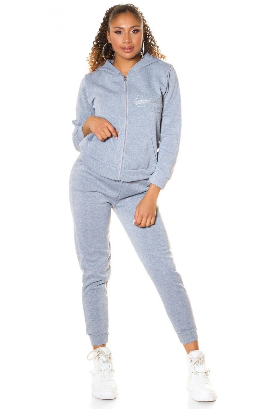 Trening dama, gri, cu gluga si maneci lungi Hayko Trening dama, gri, cu gluga si maneci lungi Hayko 4 - jojofashion.ro