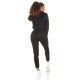 Trening dama casual, negru, cu gluga si maneci lungi Hayko Trening dama casual, negru, cu gluga si maneci lungi Hayko 3 - jojofashion.ro