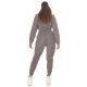 Trening dama gri, cu bluza crop, buzunare si gluga, Nakamura Trening dama gri, cu bluza crop, buzunare si gluga, Nakamura 4 - jojofashion.ro