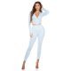 Trening dama casual, vascoza, baby blue, mulat cu fermoar metalic Argentina 2 - jojofashion.ro