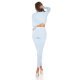 Trening dama casual, vascoza, baby blue, mulat cu fermoar metalic Argentina 4 - jojofashion.ro