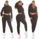 Trening dama negru, cu bluza crop, buzunare si gluga, Nakamura Trening dama negru, cu bluza crop, buzunare si gluga, Nakamura 5 - jojofashion.ro