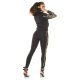 Trening dama sport negru cu imprimeu auriu Marla 4 - jojofashion.ro