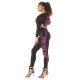 Trening dama sport, negru, cu imprimeu roz Marla 2 - jojofashion.ro