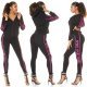 Trening dama sport, negru, cu imprimeu roz Marla 4 - jojofashion.ro