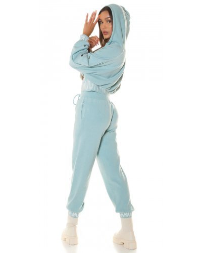 Trening dama casual, oversize vascoza menta Roupa Treninguri dama, Trening dama casual, oversize vascoza menta Roupa - jojofashion.ro