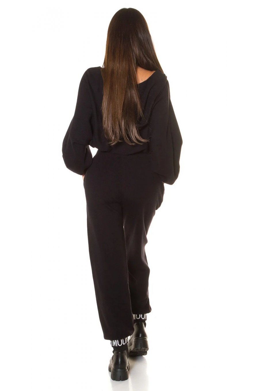 Trening dama casual, oversize vascoza neagra Roupa Trening dama casual, oversize vascoza neagra Roupa 2 - jojofashion.ro