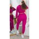 Trening dama roz fucsia, cu bluza crop, buzunare si gluga, Nakamura Trening dama roz fucsia, cu bluza crop, buzunare si gluga, Nakamura 3 - jojofashion.ro