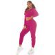 Trening dama roz fucsia, cu bluza crop, buzunare si gluga, Nakamura Trening dama roz fucsia, cu bluza crop, buzunare si gluga, Nakamura 4 - jojofashion.ro