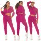 Trening dama roz fucsia, cu bluza crop, buzunare si gluga, Nakamura Trening dama roz fucsia, cu bluza crop, buzunare si gluga, Nakamura 5 - jojofashion.ro