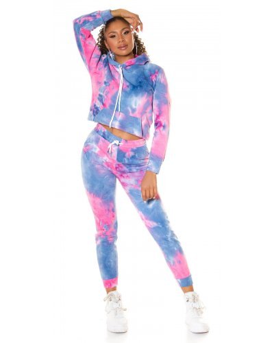 Trening dama roz tie dye Asli - jojofashion.ro