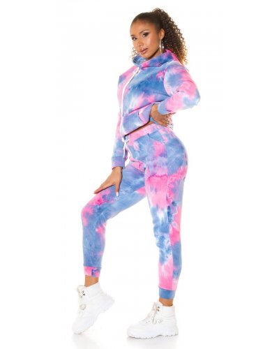 Trening dama roz tie dye Asli - jojofashion.ro