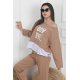Trening dama sport, bumbac bej cu alb, BoyBye Trening dama sport, bumbac bej cu alb, BoyBye 3 - jojofashion.ro