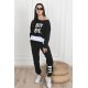 Trening dama sport, bumbac negru print alb, BoyBye Trening dama sport, bumbac negru print alb, BoyBye 2 - jojofashion.ro