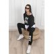 Trening dama sport, bumbac negru print alb, BoyBye Trening dama sport, bumbac negru print alb, BoyBye 3 - jojofashion.ro