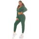 Trening dama verde, cu bluza crop, buzunare si gluga, Nakamura Trening dama verde, cu bluza crop, buzunare si gluga, Nakamura 4 - jojofashion.ro