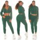 Trening dama verde, cu bluza crop, buzunare si gluga, Nakamura Trening dama verde, cu bluza crop, buzunare si gluga, Nakamura 5 - jojofashion.ro