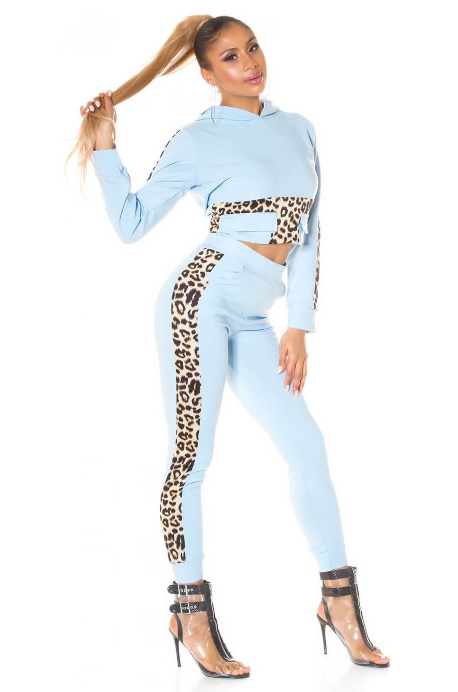 Trening de dama casual, bleu, leopard print Lopez Trening de dama casual, bleu, leopard print Lopez 3 - jojofashion.ro