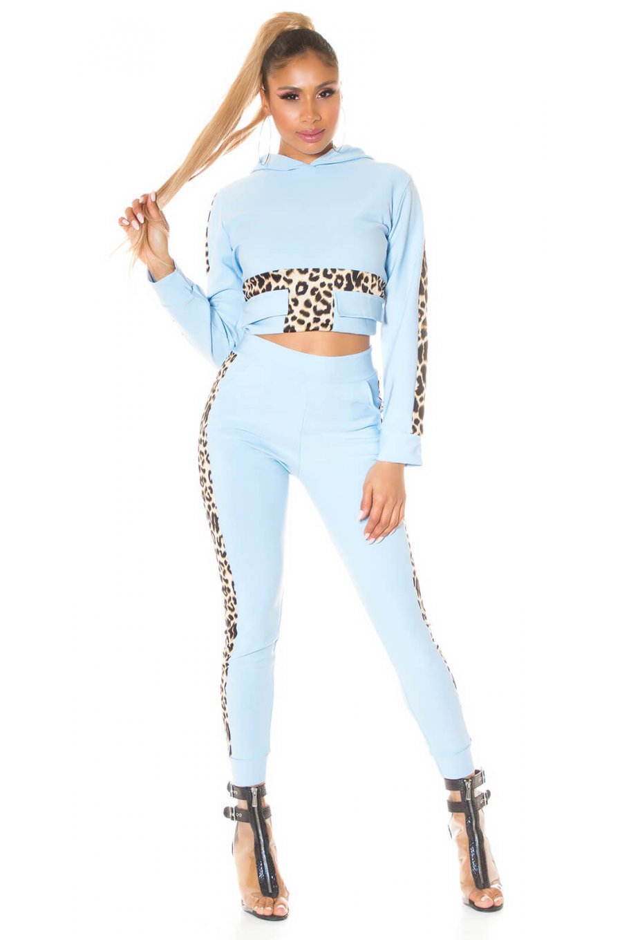 Trening de dama casual, bleu, leopard print Lopez Trening de dama casual, bleu, leopard print Lopez 4 - jojofashion.ro