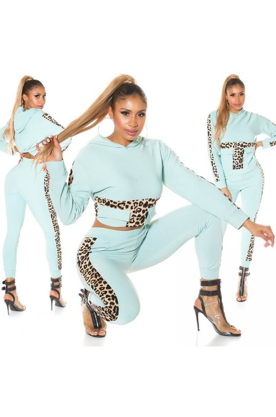 Trening de dama casual, menta, leopard print Lopez Trening de dama casual, menta, leopard print Lopez 5 - jojofashion.ro