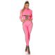 Trening de dama roz neon leopard print Lopez 2 - jojofashion.ro