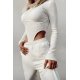 Body dama casual bumbac tetra bej cu decupaj Maylea 2 - jojofashion.ro