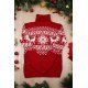 Pulover dama tricotat rosu de Craciun cu guler inalt Sabella 4 - jojofashion.ro