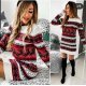 Rochie de Craciun tricotata alba cu reni negri Milona 3 - jojofashion.ro