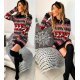 Rochie de Craciun tricotata scurta multicolora cu reni Milona 4 - jojofashion.ro