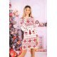 Rochie tricotata alba de Craciun scurta Catia 2 - jojofashion.ro