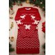 Rochie tricotata, scurta, rosie de Craciun Della 3 - jojofashion.ro
