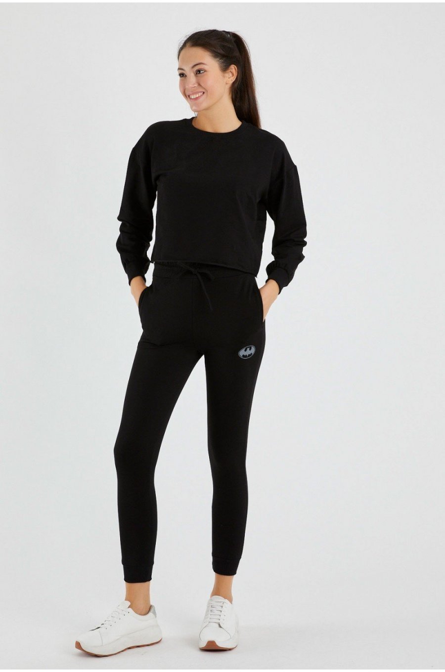 Set Trening dama bumbac, negru, si masca protectie Eliza 2 - jojofashion.ro