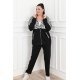 Trening dama XXL sport, negru cu print animal zebra Ninetta 2 - jojofashion.ro