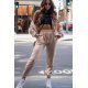 Trening dama sport, bej cu dungi albe Caroline 2 - jojofashion.ro