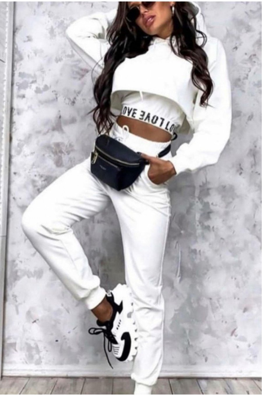 Trening sport dama alb 3 piese Chaerin Trening sport dama alb 3 piese Chaerin 1 - jojofashion.ro