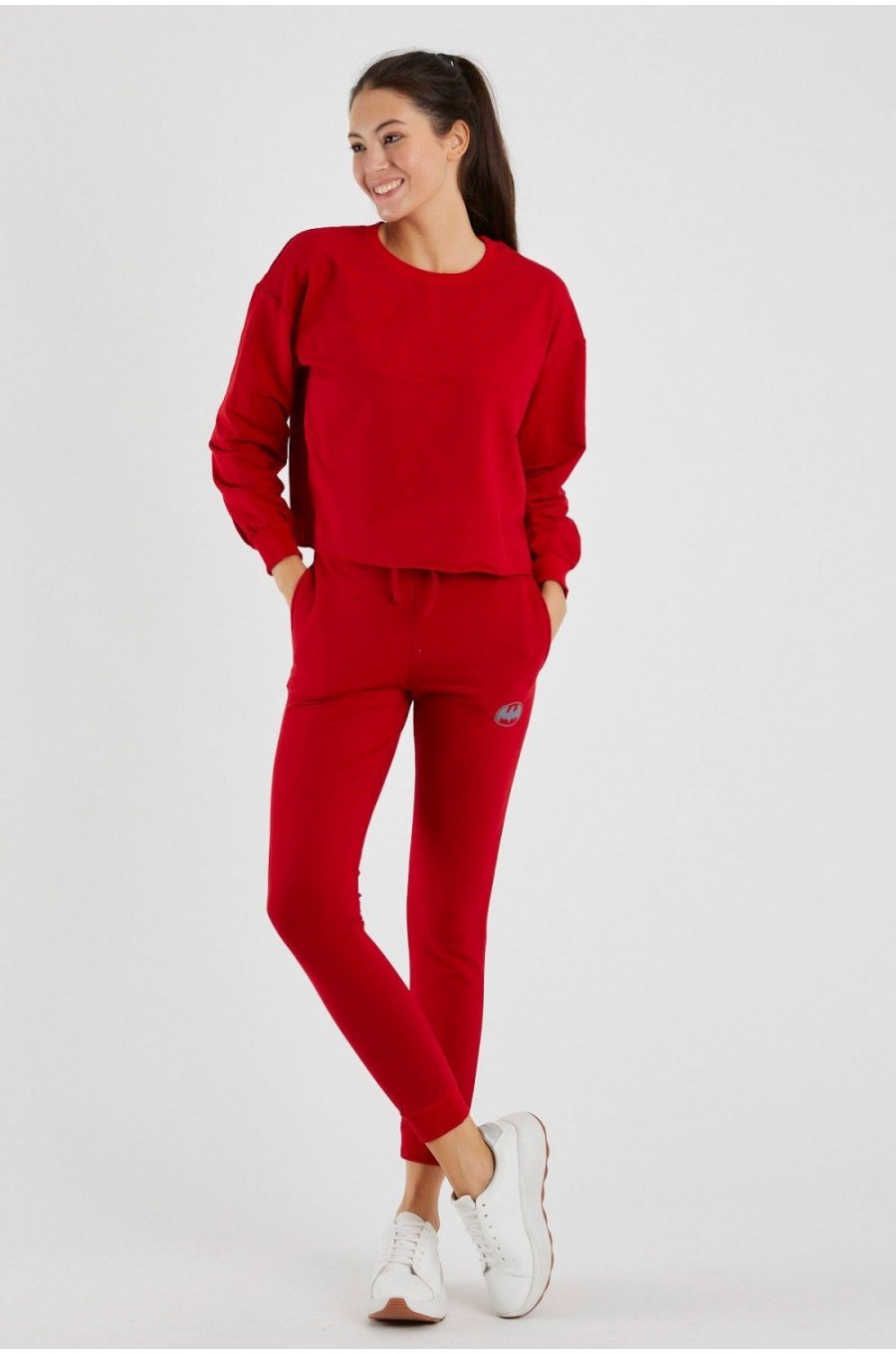 Trening sport dama bumbac rosu si masca protectie Eliza 4 - jojofashion.ro