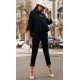 Trening casual, bumbac, negru, asimetric, Julienna Trening casual, bumbac, negru, asimetric, Julienna 2 - jojofashion.ro