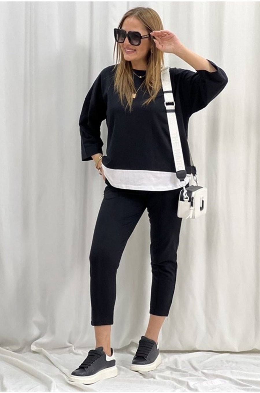Trening dama sport, bumbac, negru alb Kiral Trening dama sport, bumbac, negru alb Kiral 1 - jojofashion.ro