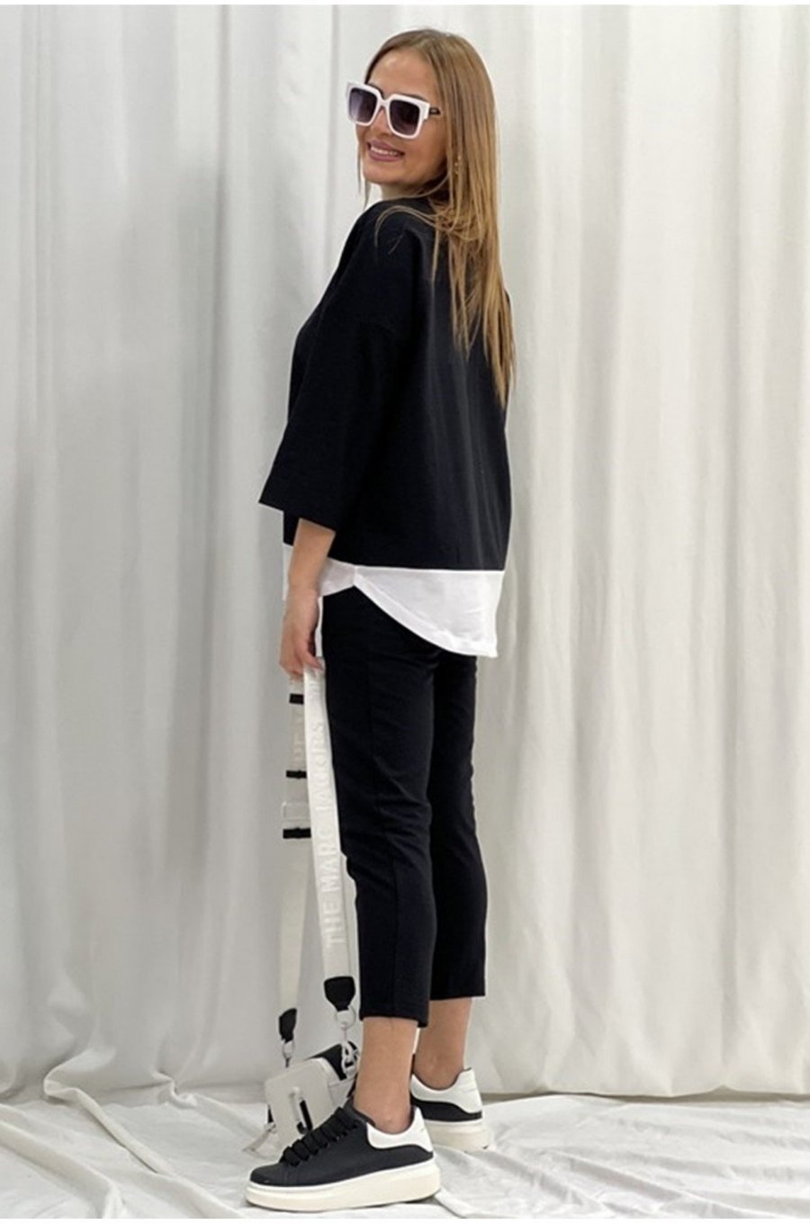 Trening dama sport, bumbac, negru alb Kiral Trening dama sport, bumbac, negru alb Kiral 2 - jojofashion.ro