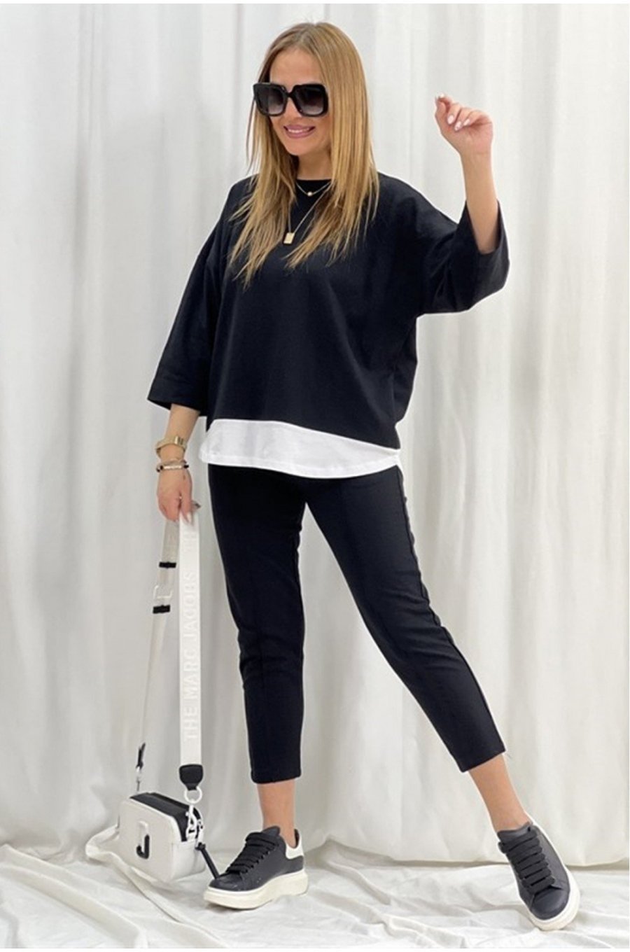 Trening dama sport, bumbac, negru alb Kiral Trening dama sport, bumbac, negru alb Kiral 3 - jojofashion.ro